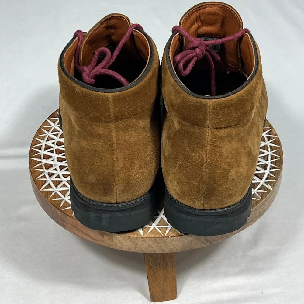 Rossignol Mens Tan Suede Chukka Boots Lug Sole Romania Brown Size US 10 EU 43